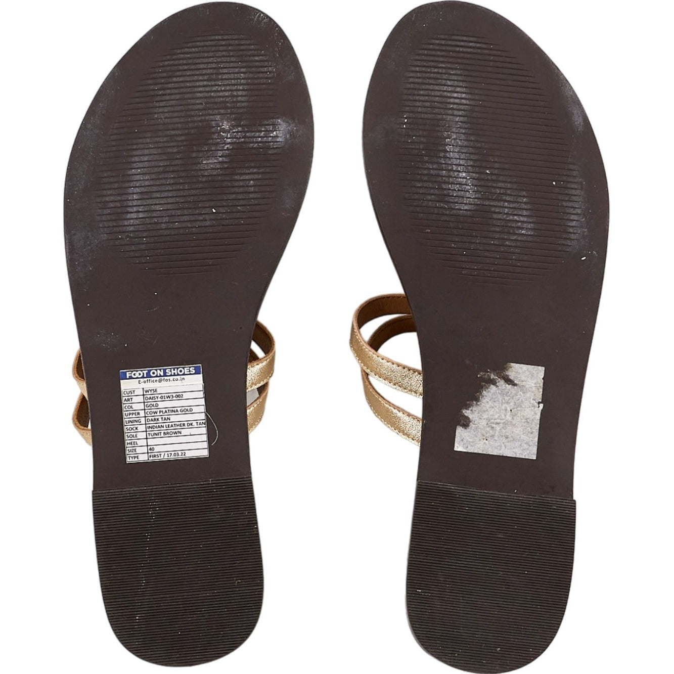 Wyse Platina Gold Flats Sandals