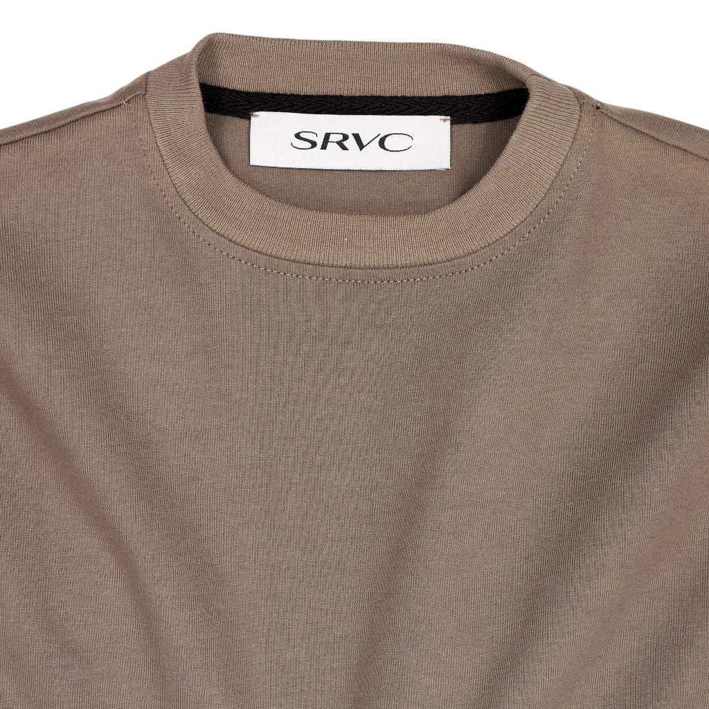 SRVC Brown Long Sleeve Cropped Top