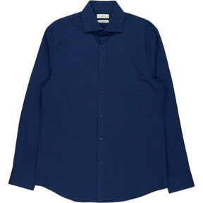 Moss Navy Tailored Fit Shirt