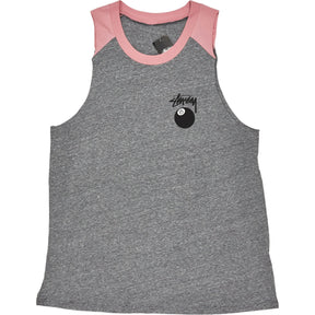 Stussy Grey Heather Rose 8 Ball Raglan Tank Top