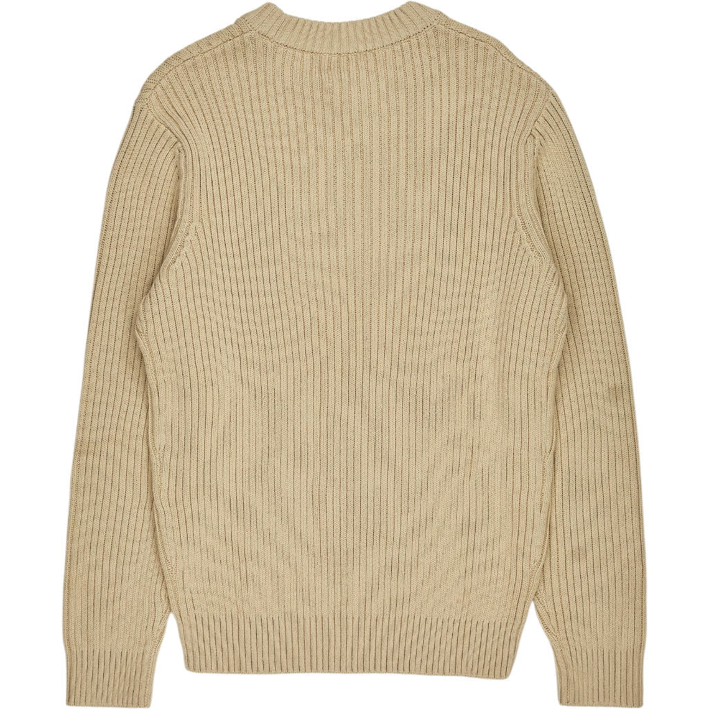 Farah Cream Halton Cotton Rib Sweater