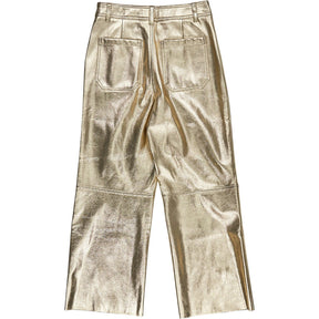 Wyse Gold Jules Faux Leather Trousers