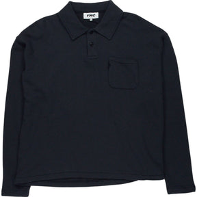 YMC Black Long Sleeve Polo Shirt