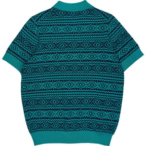 Lyle & Scott Teal Fair Isle Polo Shirt