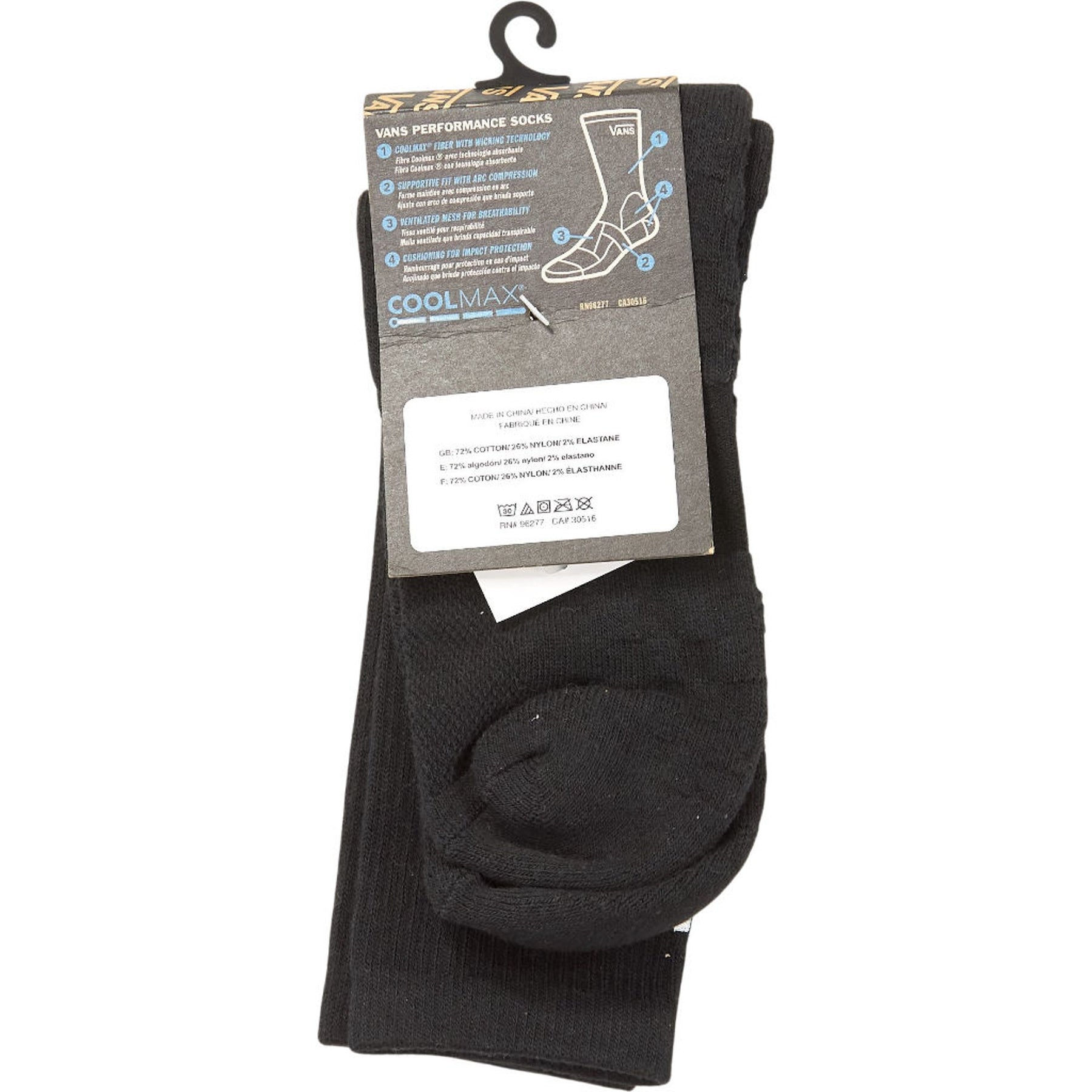 Vans Black CoolMax Performance Socks