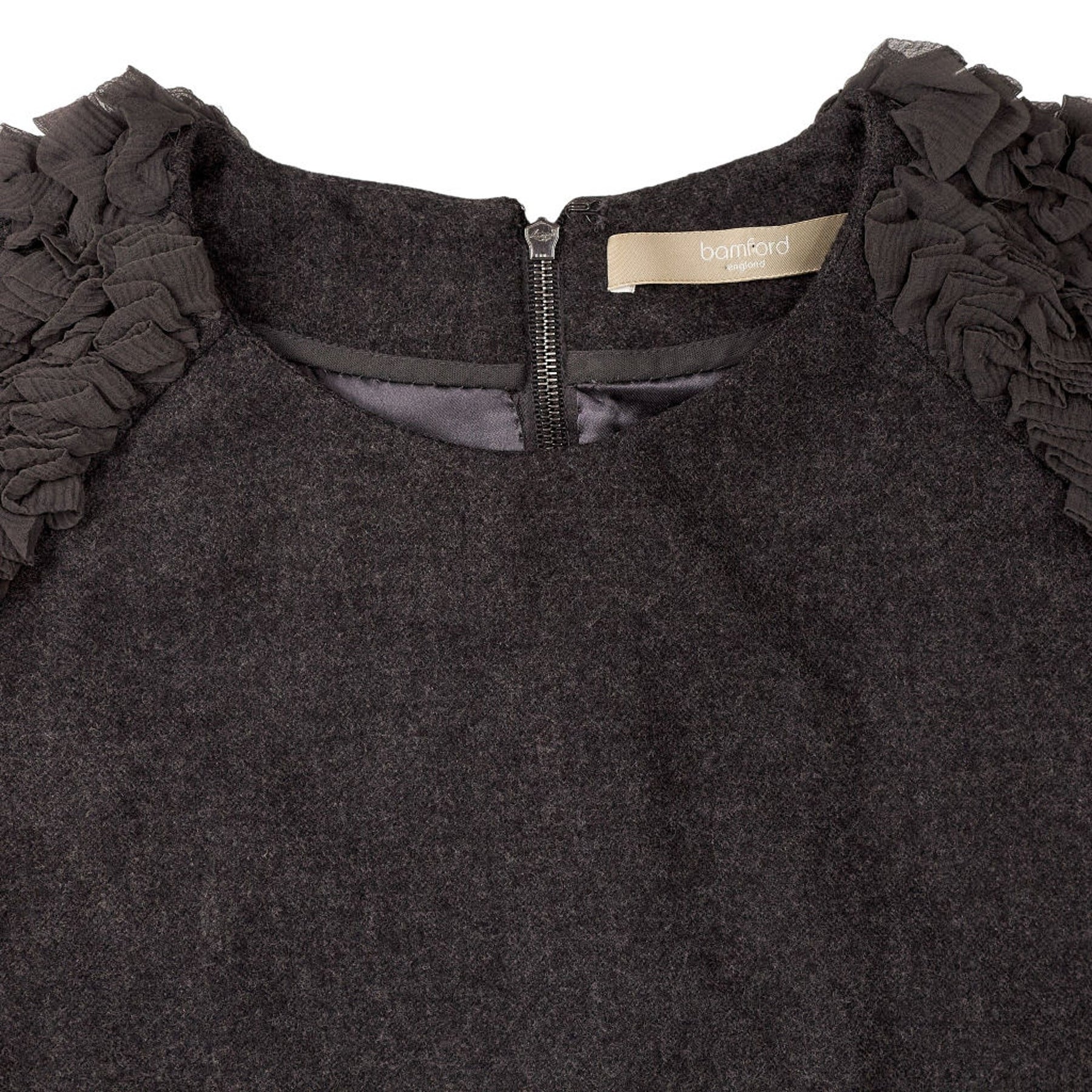 Bamford Grey Textured Sleeve Dress
