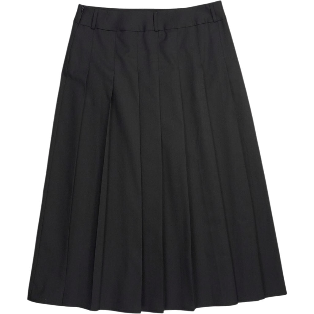 Baukjen Black Wool Blend Pleated Midi Skirt
