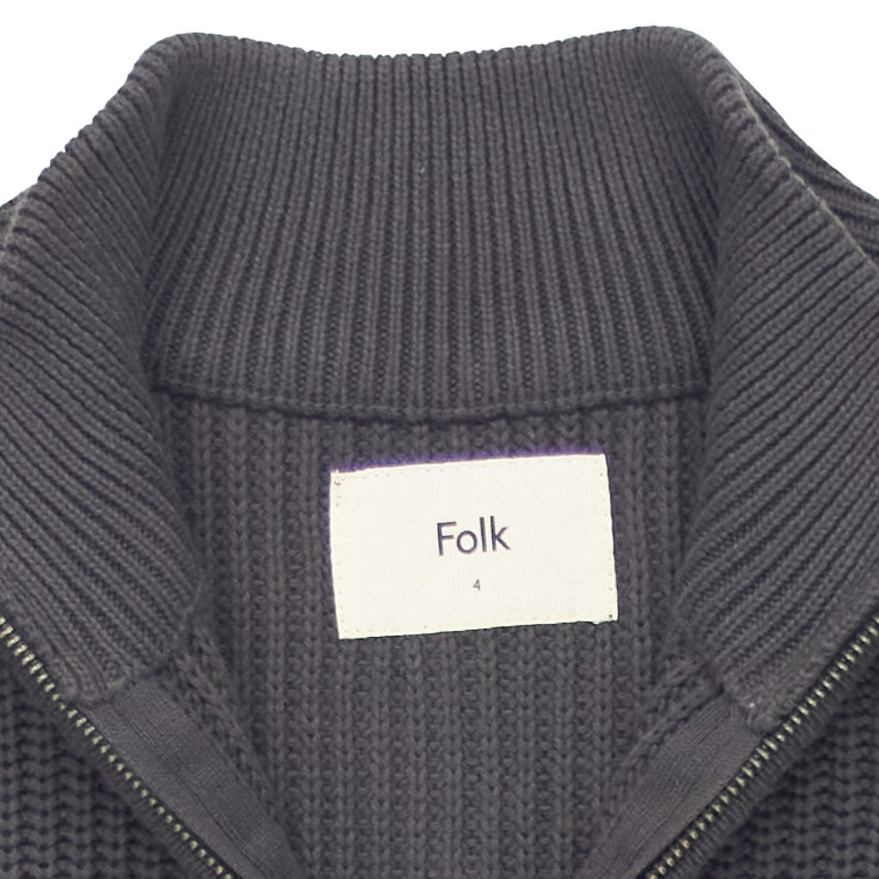 Folk Grey 1/4 Zip Knit Jumper