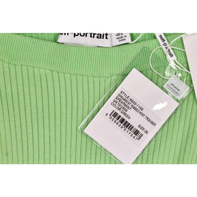 Self-Portrait Green Spearmint Ribbed Trousers