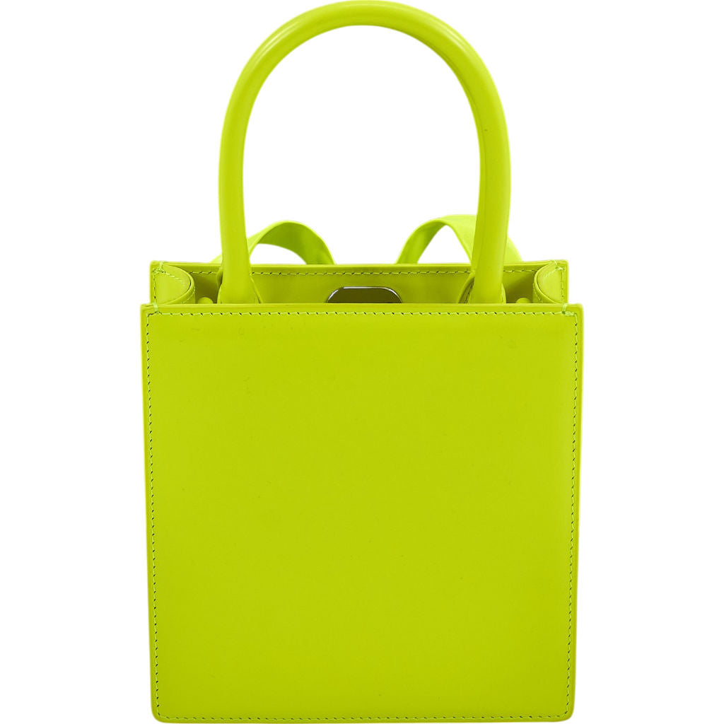 Self-Portrait Neon Yellow Bow Handbag