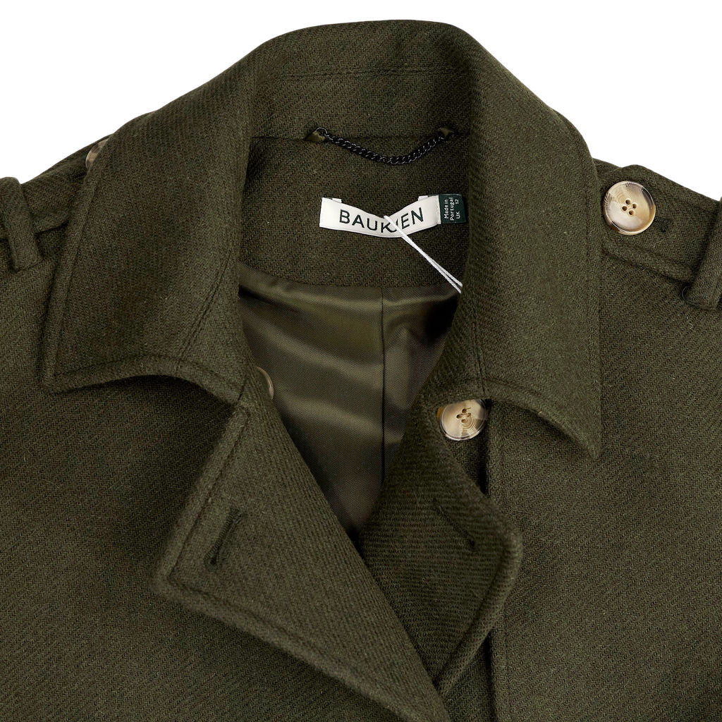Baukjen Dark Olive Ingrid Belted Trench Coat