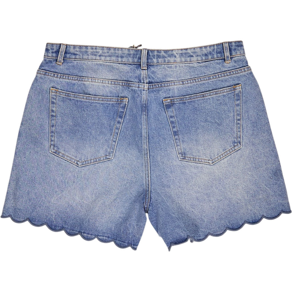 Wyse Blue Ruby Scallop Shorts