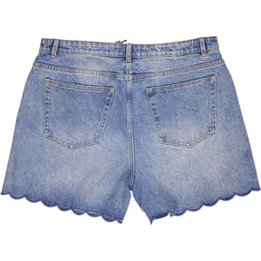 Wyse Blue Ruby Scallop Shorts