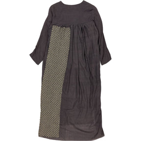 By Walid Grey Cotton Patchwork Dress