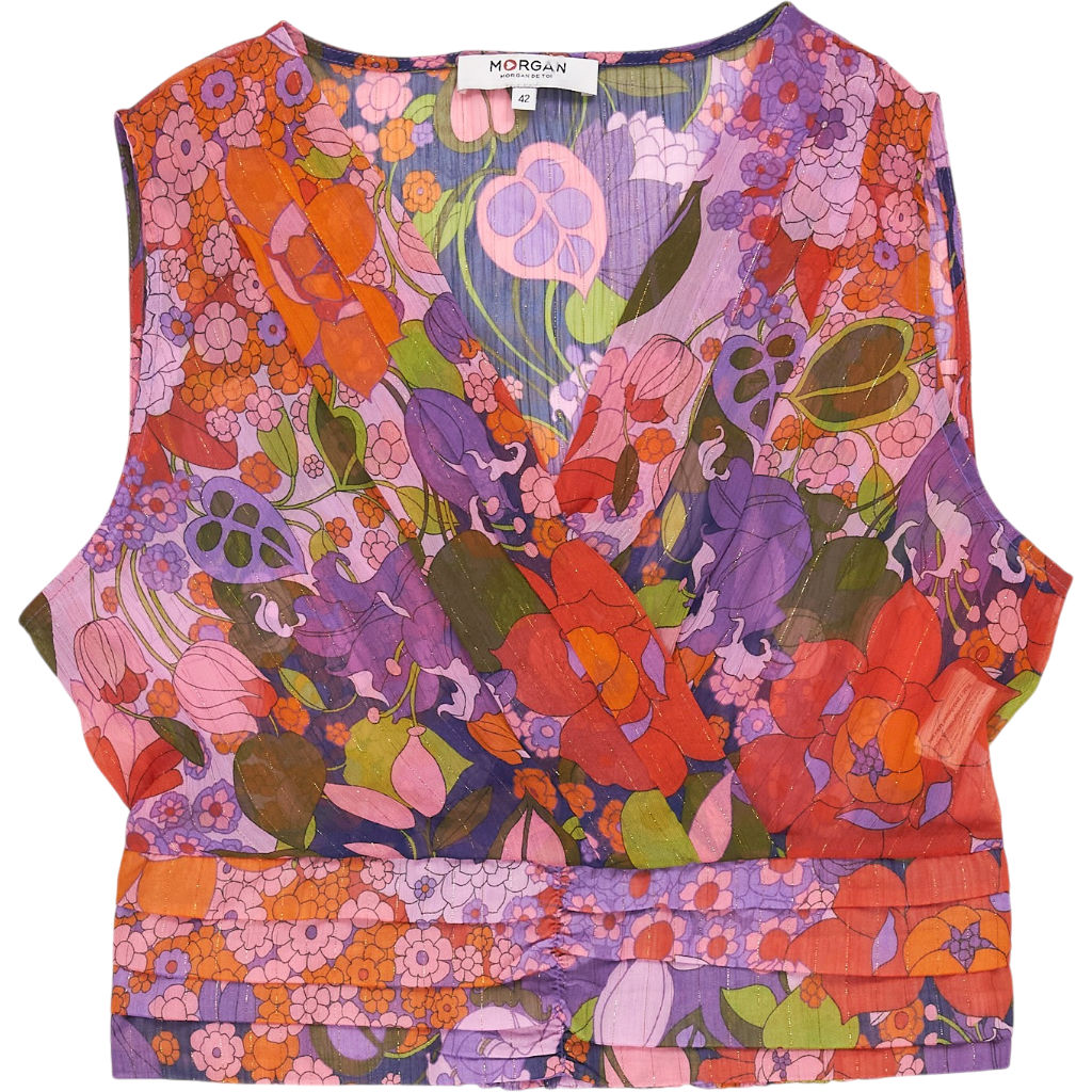 Morgan Multicolour Floral V-Neck Top