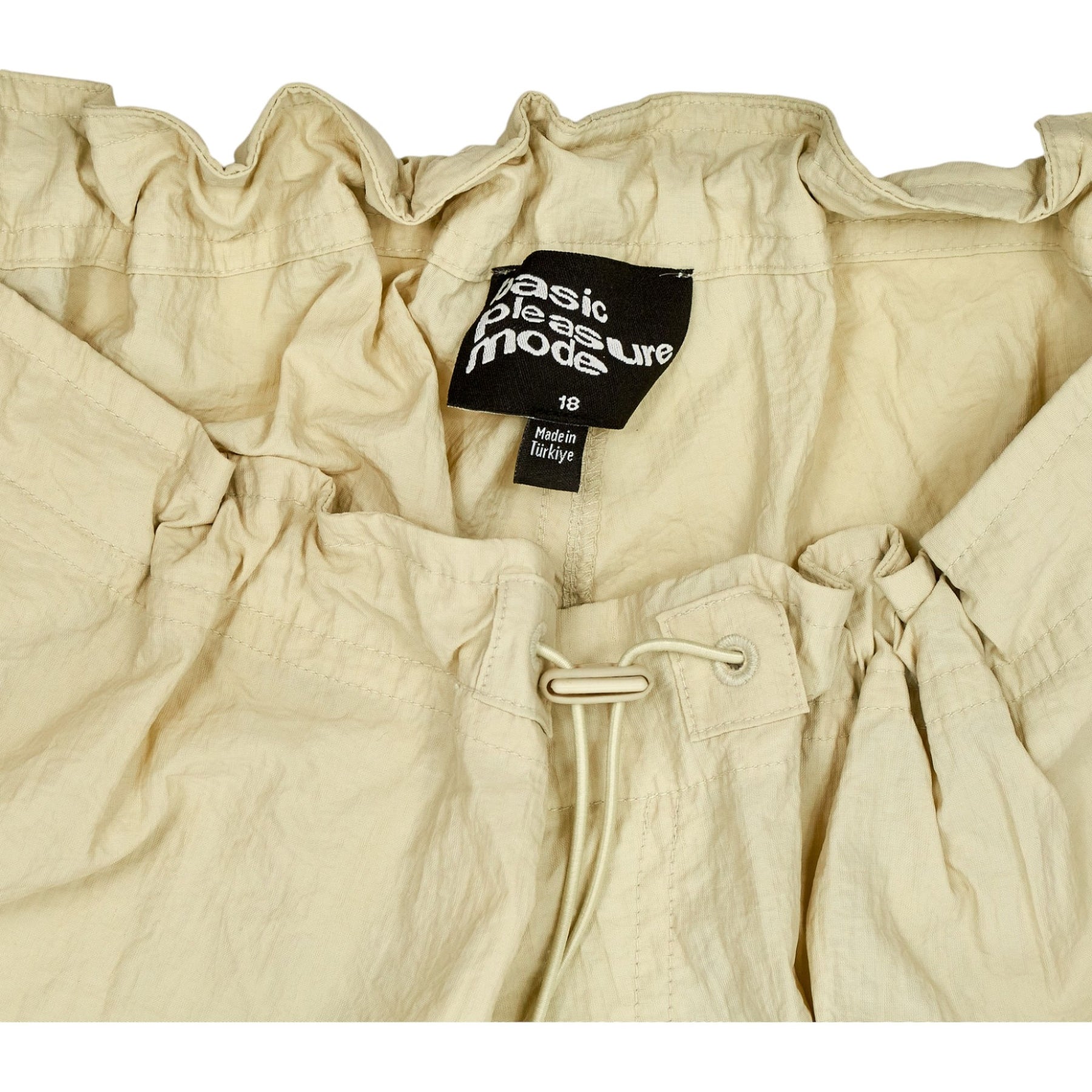 Basic Pleasure Mode Beige Drawstring Trousers