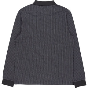 Farah Washed Black Stillwell Jacquard Polo Shirt
