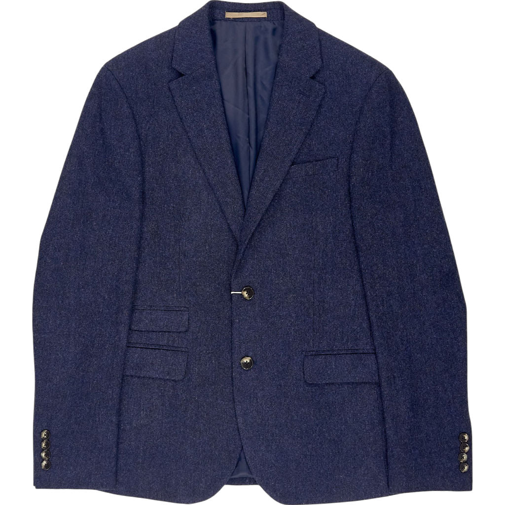 Moss Blue Slim Fit Wool Blazer