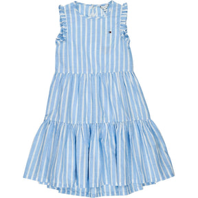 Tommy Hilfiger Blue Striped Ruffle Dress