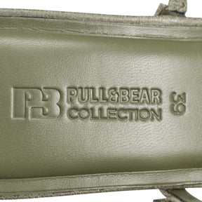 Pull & Bear Green Flower Embellished Sandals