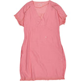 Sandwich Linen Pink V-Neck Dress