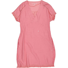 Sandwich Linen Pink V-Neck Dress
