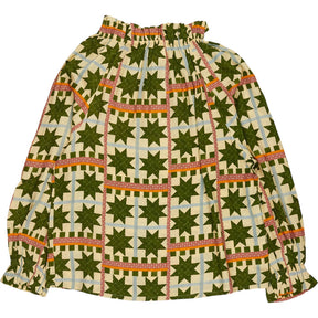 Bonte Olive Multi Margot Top