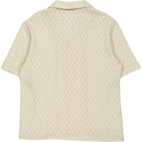 Zara Cream Textured Short Sleeve Shirt