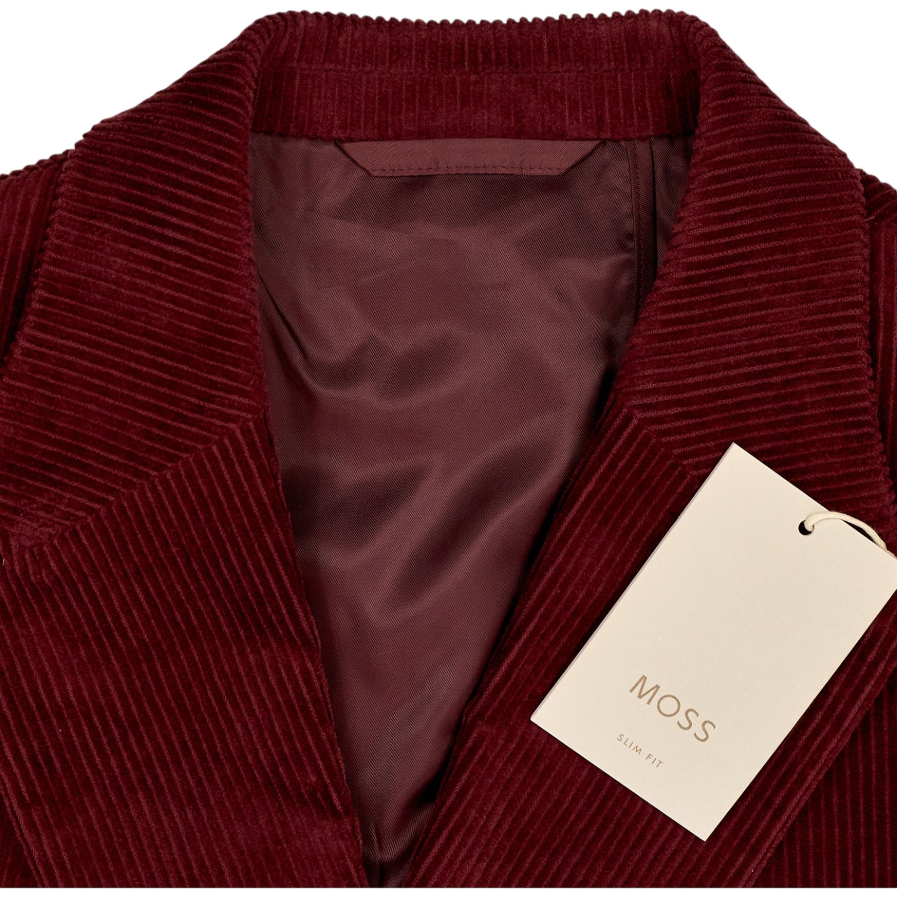 Moss Burgundy Slim Fit Blazer Jacket