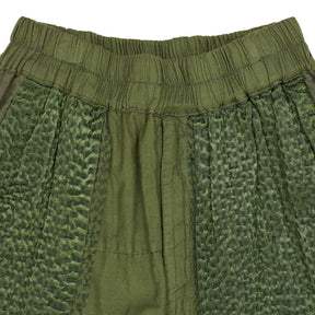 By Walid Green Patchwork Shorts