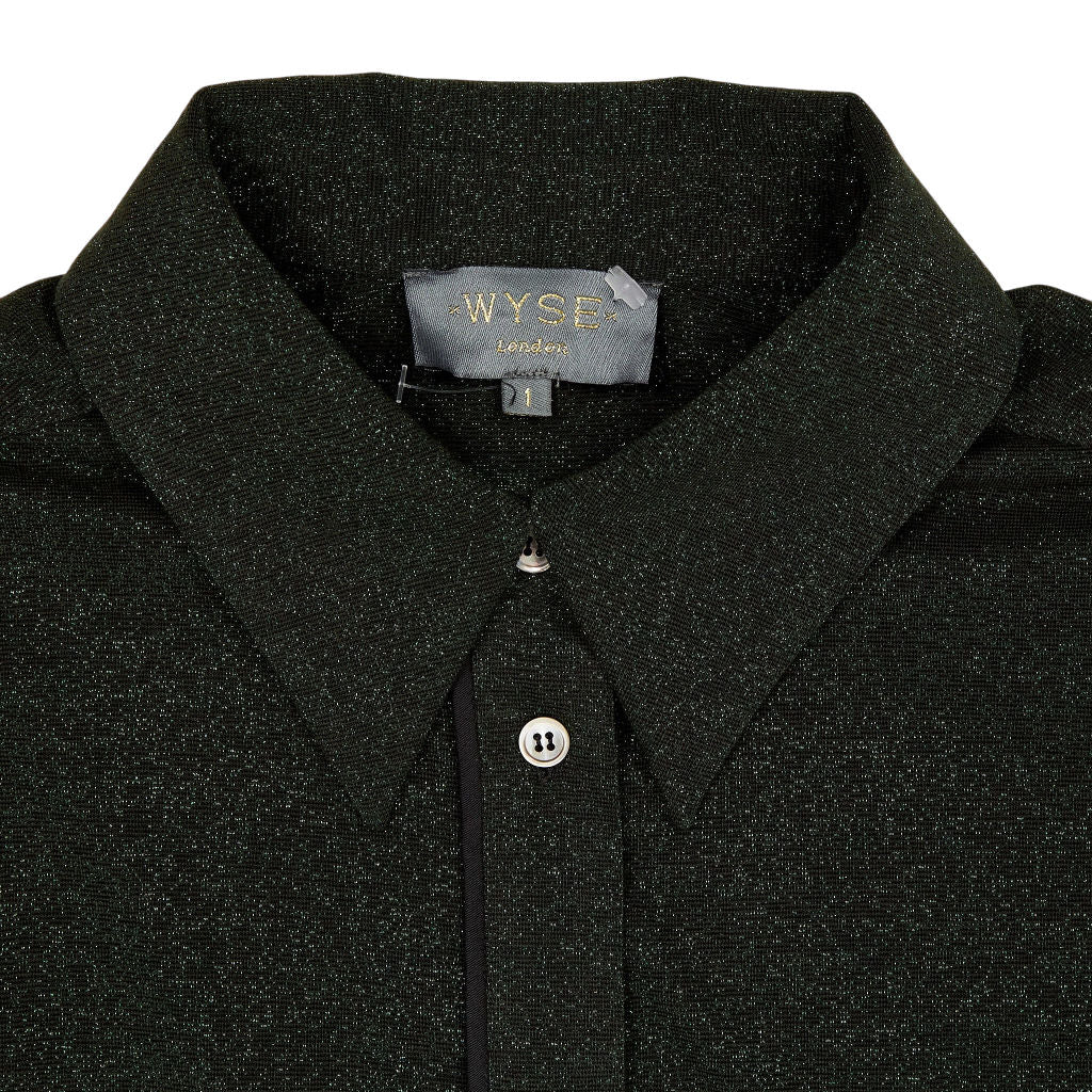 Wyse Green Collared Button-Up Shirt