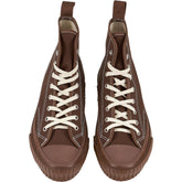 YMC Moonstar Brown Canvas High-Top Trainers