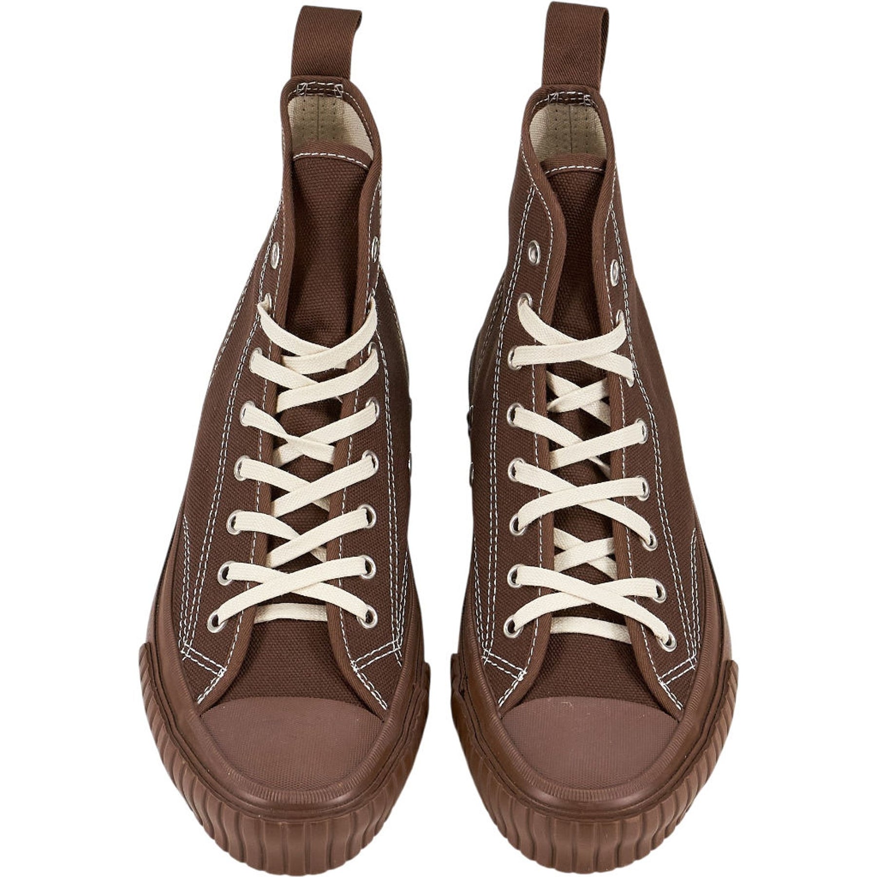 YMC Moonstar Brown Canvas High-Top Trainers