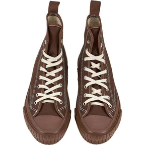 YMC Moonstar Brown Canvas High-Top Trainers