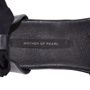 Mother of Pearl Black Sandals with Pearls