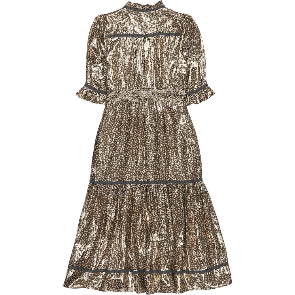 Wyse Metallic Gold Leopard Jodie Dress