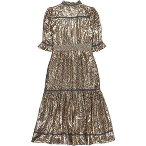 Wyse Metallic Gold Leopard Jodie Dress