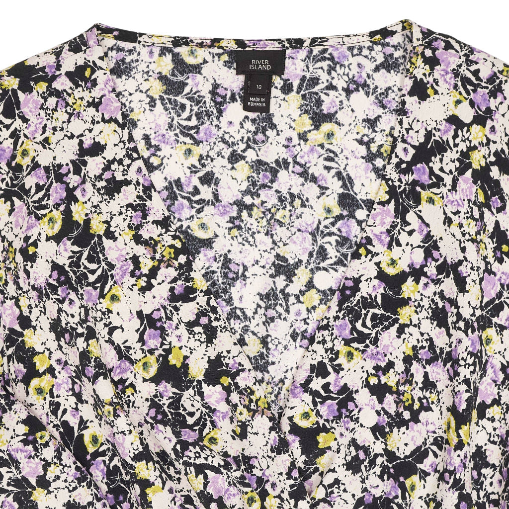 River Island Black Purple Floral Mini Dress