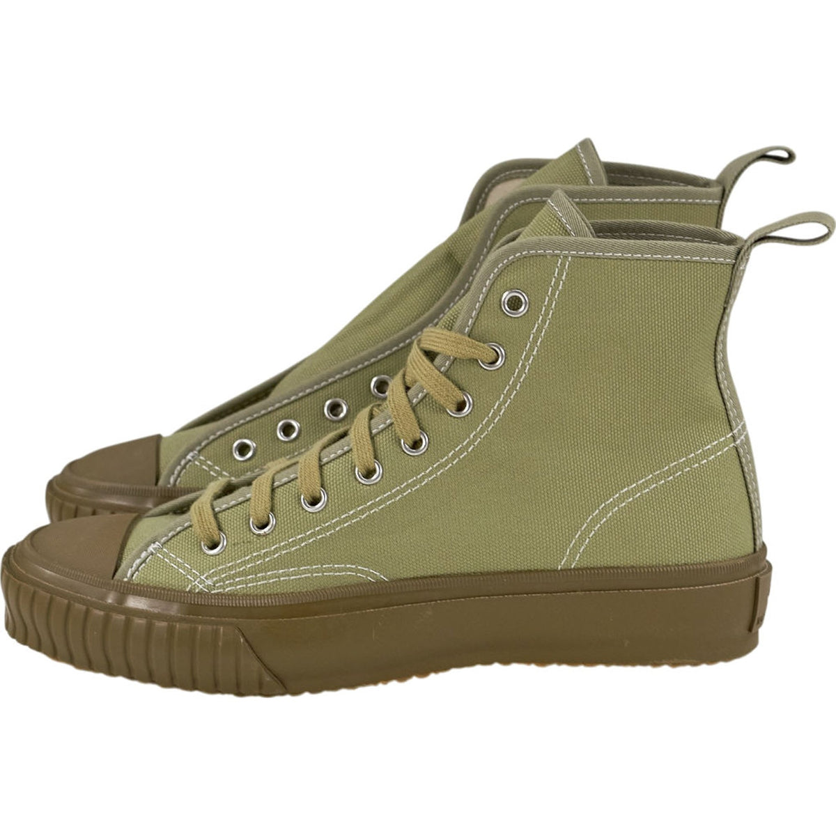 MOONSTAR X YMC Olive Canvas High-Top Trainers