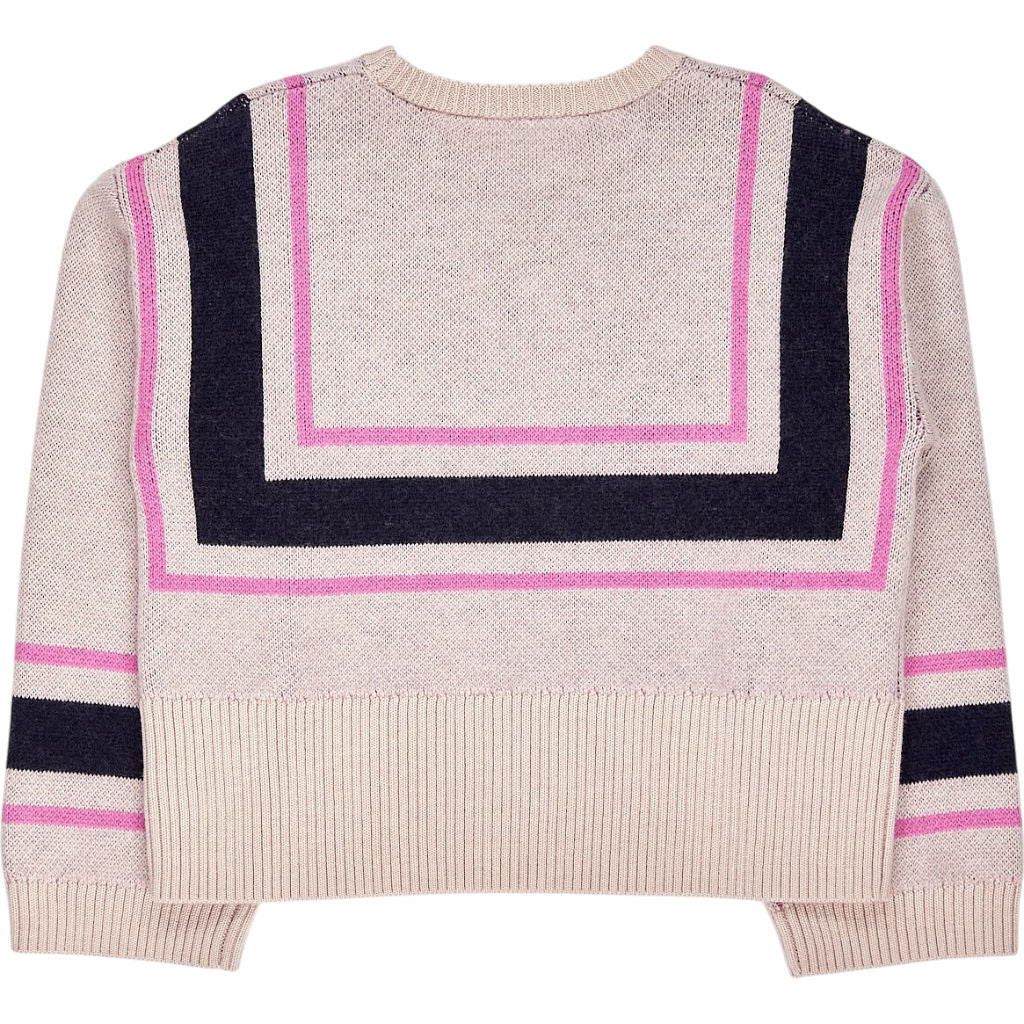 Wyse Pink Navy Stripe Knit Jumper