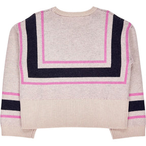 Wyse Pink Navy Stripe Knit Jumper