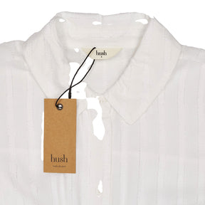 Hush White Textured Stripe Ren Dress