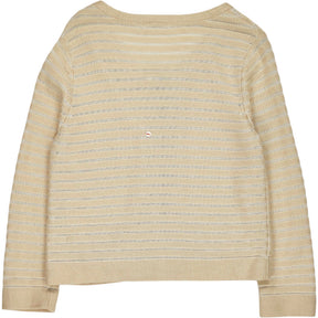 COS Beige Striped Wool Cotton Cardigan
