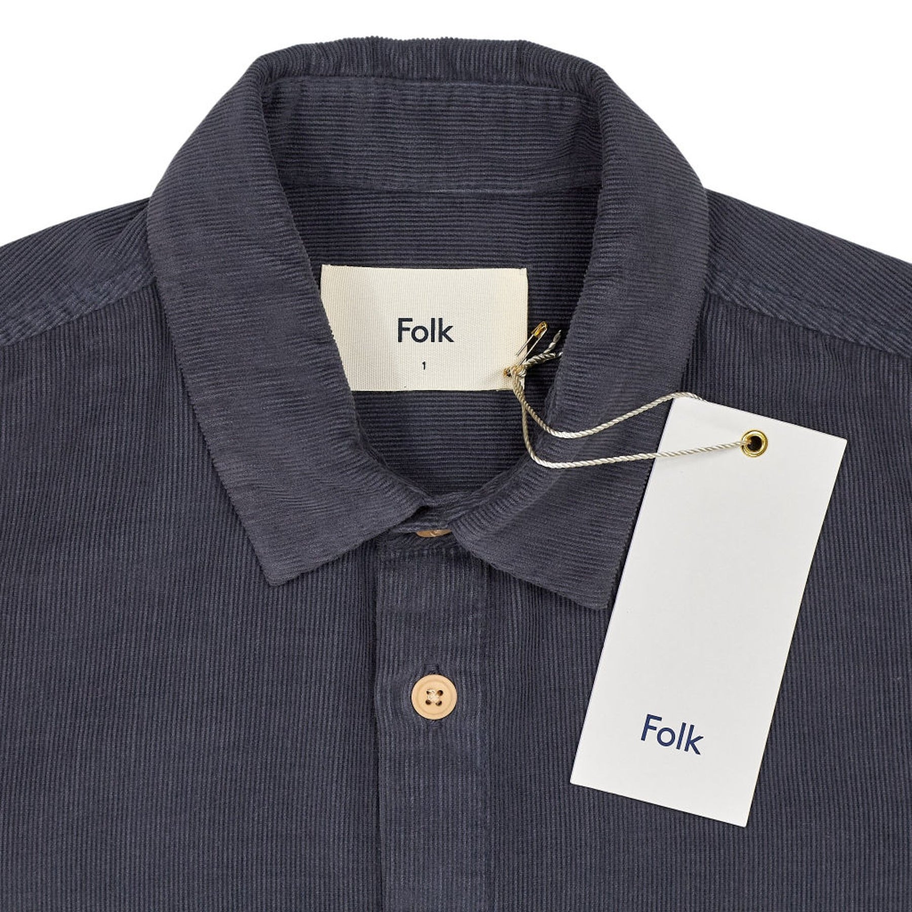 Folk Blue Slate Relaxed Babycord Shirt