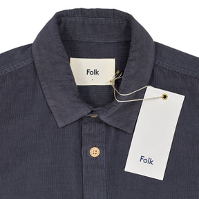 Folk Blue Slate Relaxed Babycord Shirt