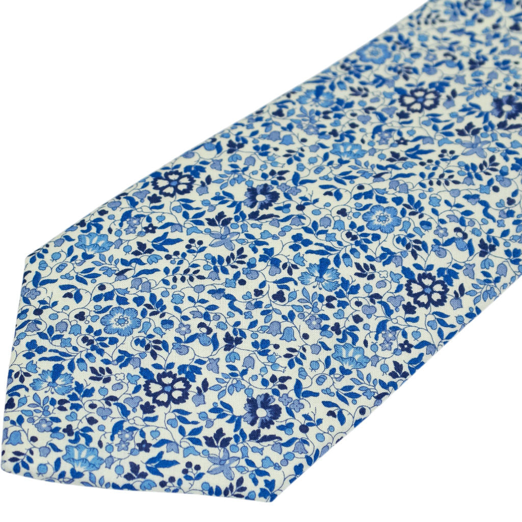 Moss Blue Floral Pattern Tie Bundle x 3