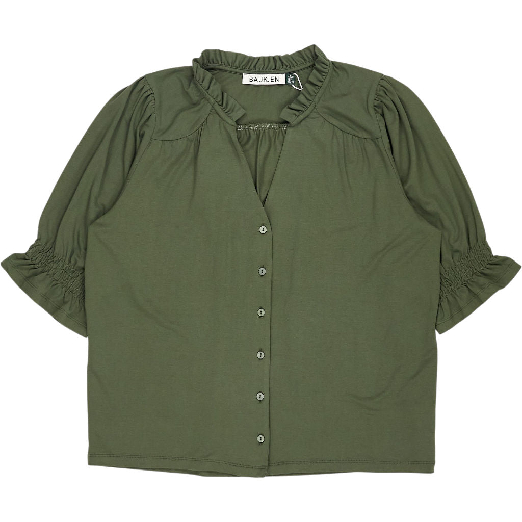 Baukjen Khaki Noa Blouse Lenzing Ecovero