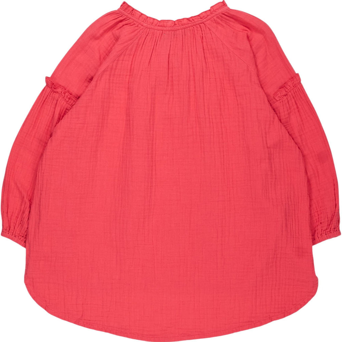 NRBY Red Crinkle Cotton Blouse