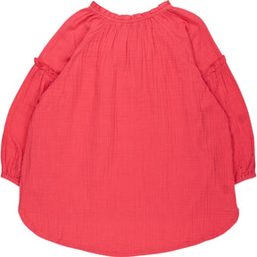 NRBY Red Crinkle Cotton Blouse