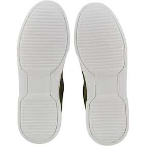 By Walid Green Print Raw Silk Trainers